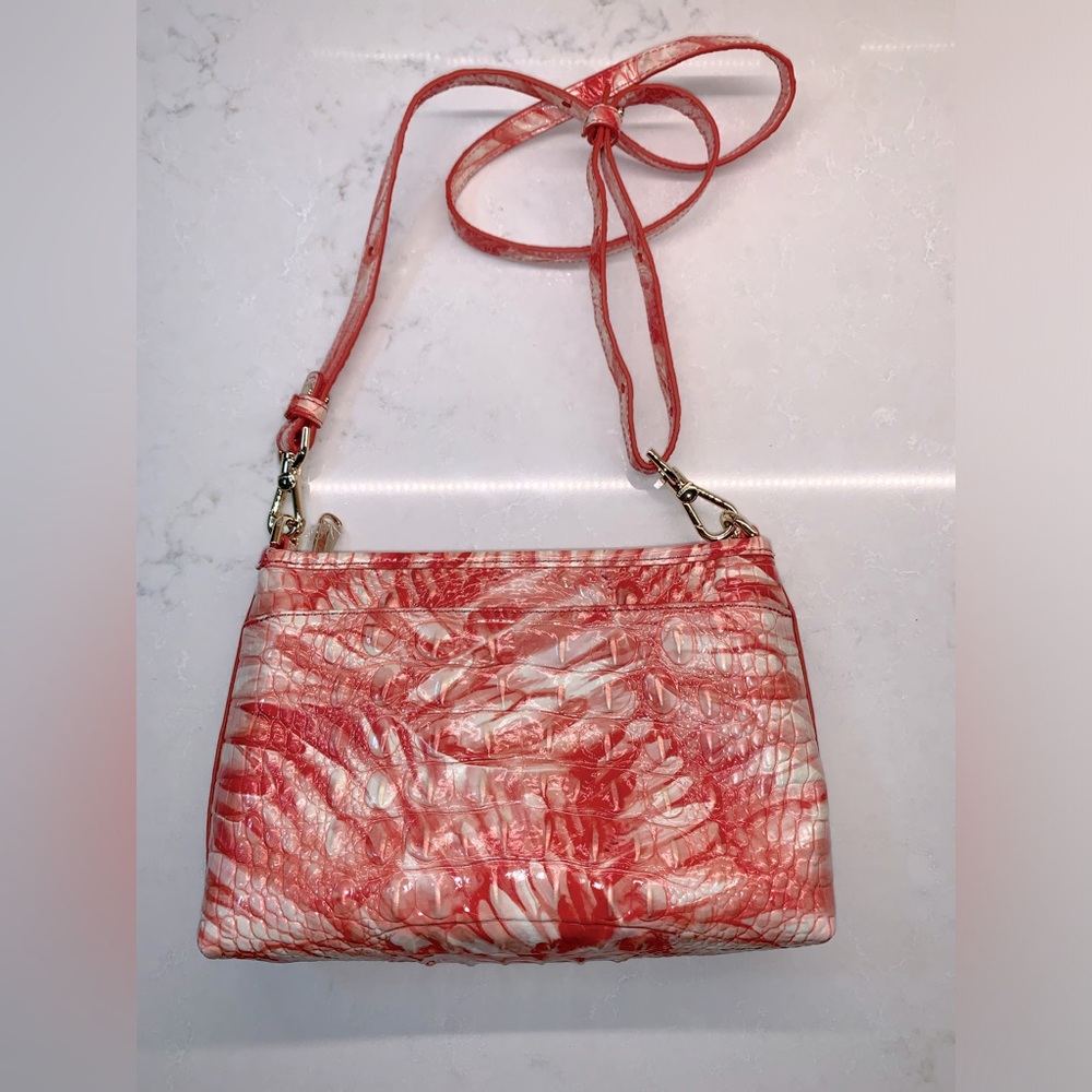 Brahmin Vida Crossbody In Pink Flamingo Mrlbourne With Flamingo Tassel - Picture 12 of 16